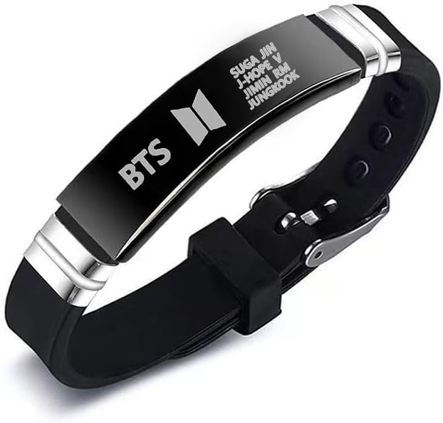 2 Pack BTS Merch Bracelets, BTS Charm Silicone Bracelets Jewelry for gifts