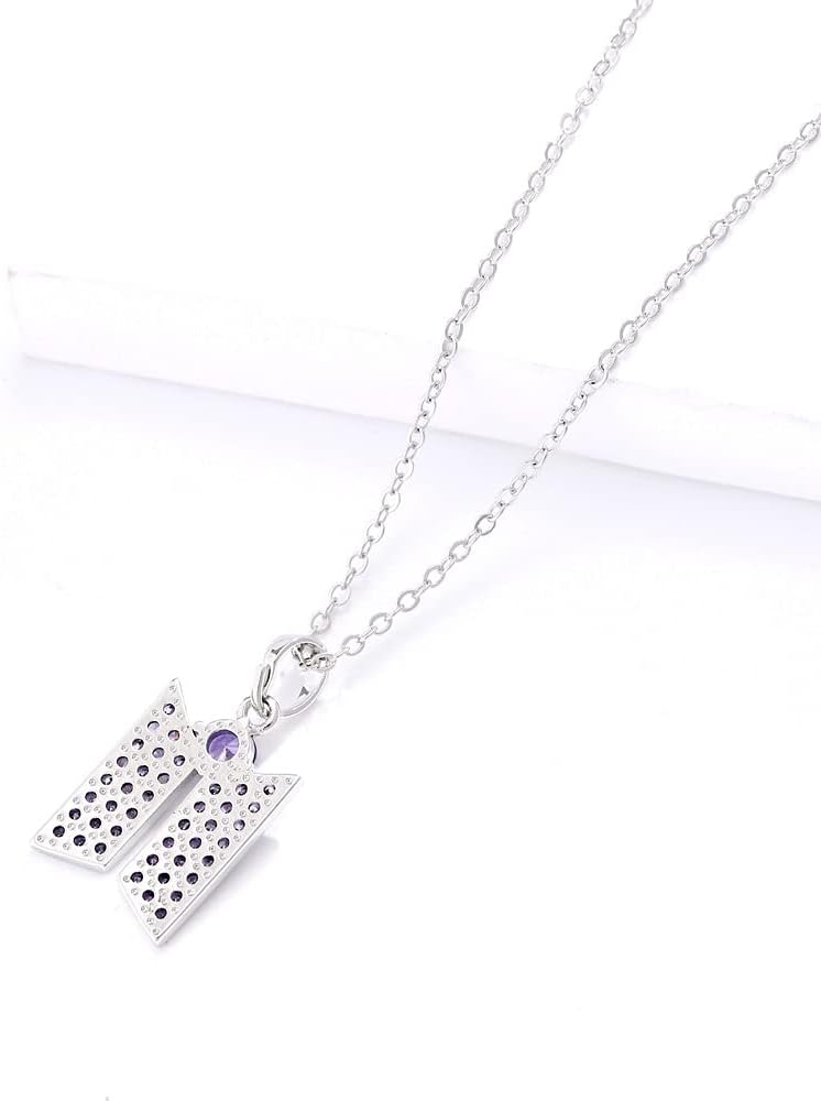 KPOP Necklace Pendant Bangtan Boys Merchandise Cubic Zirconia Jewelry for Army Fans Gift