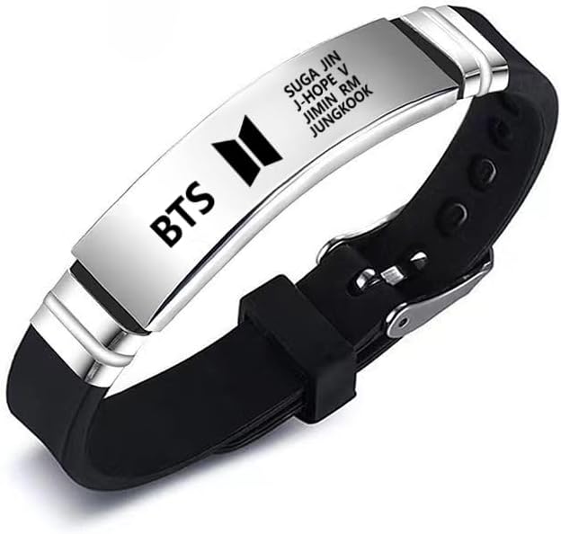 2 Pack BTS Merch Bracelets, BTS Charm Silicone Bracelets Jewelry for gifts