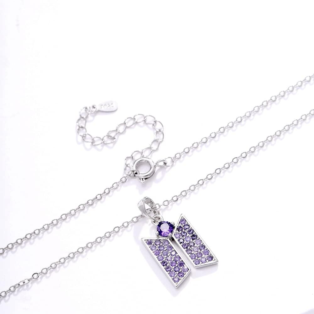 KPOP Necklace Pendant Bangtan Boys Merchandise Cubic Zirconia Jewelry for Army Fans Gift