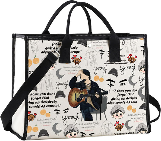 JNIAP Kpop Army Tote Bag Agust Gifts I Hope You Don't Forget That Giving Up Decisively Also Counts As Courage Kpop Army Merch