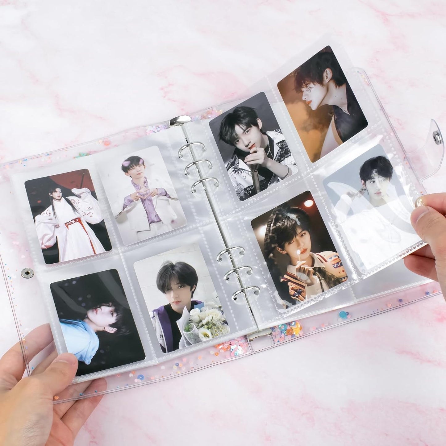 A5 Photocard Binder, Clear K-Pop Korean Pop Photocard Holder Binder Book, 200 Pockets Instax Photo Album for Polaroid Snap Kpop Photocard Holder Book/Fujifilm Instax Mini photocard album