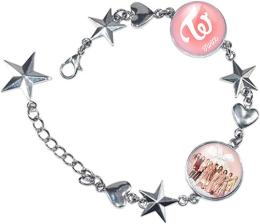 KPOP Twice Bracelet Twice Merchandsie Zinc Alloy Wristband Chain Bracelets Bangle