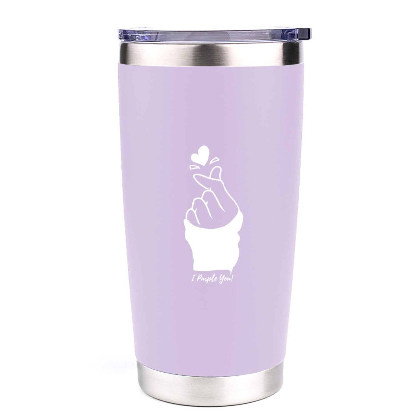 LALC KPOP Insulated Tumbler- 20 oz Stainless Steel Cup with Lid for Coffee, Juice, Water, & Wine- Wine Tumbler Gift for KPOP Fans (White)