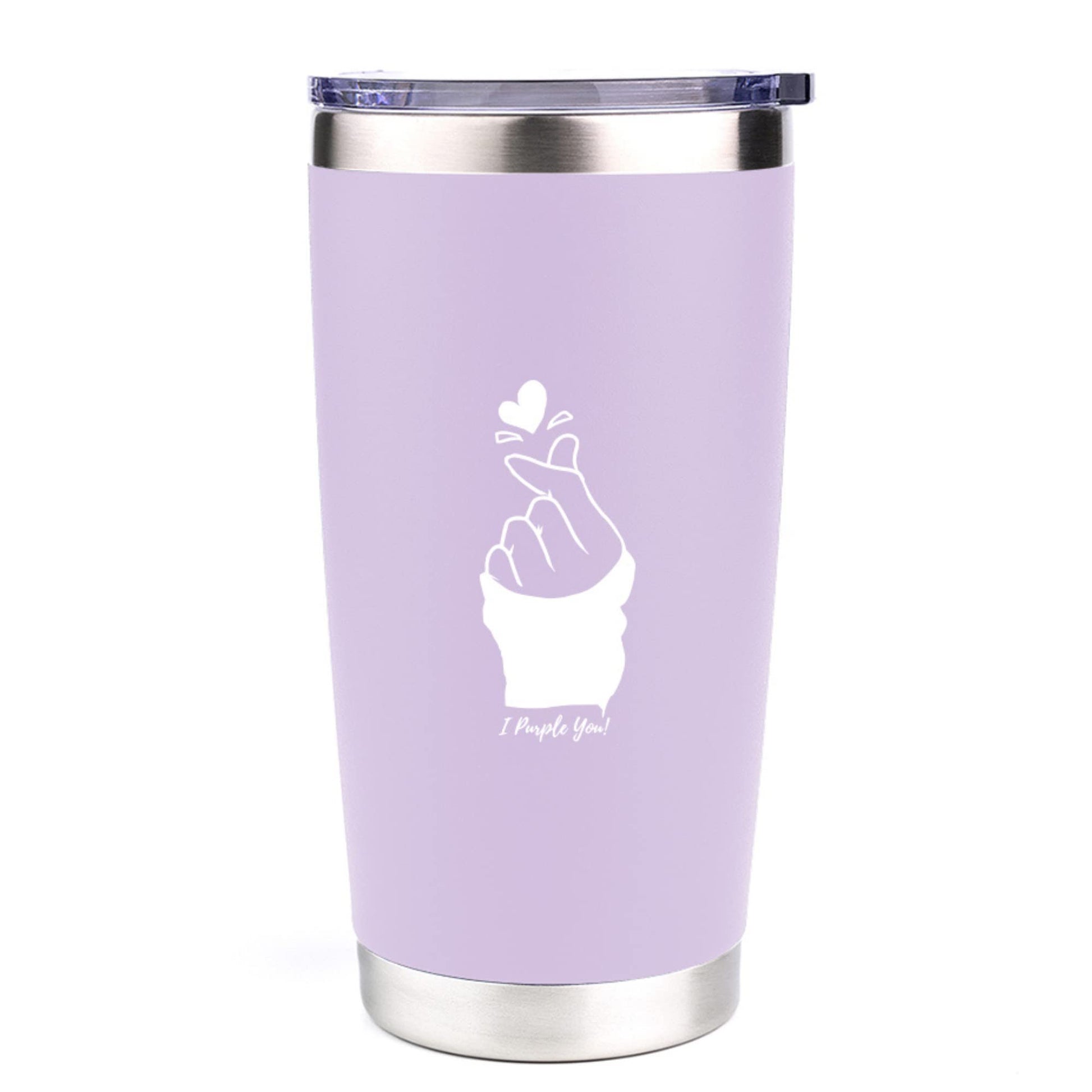 LALC KPOP Insulated Tumbler- 20 oz Stainless Steel Cup with Lid for Coffee, Juice, Water, & Wine- Wine Tumbler Gift for KPOP Fans (White)