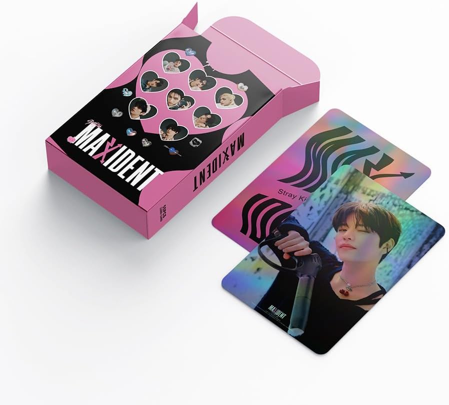 55PCS StrayKids 2024 New Album Photocard,StrayKids New Album Lomo Cards Greeting Cards Gift for Fan Collection (Pink)