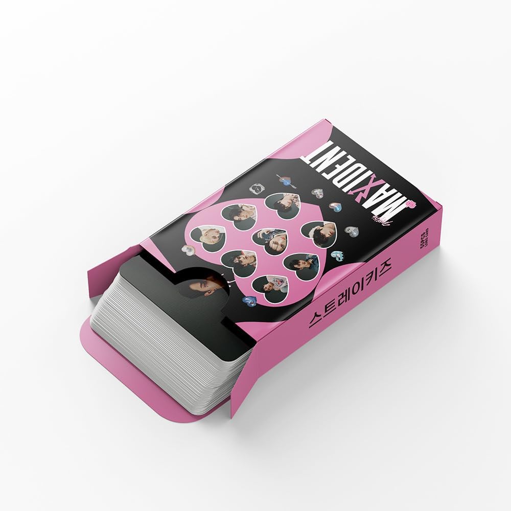 55PCS StrayKids 2024 New Album Photocard,StrayKids New Album Lomo Cards Greeting Cards Gift for Fan Collection (Pink)