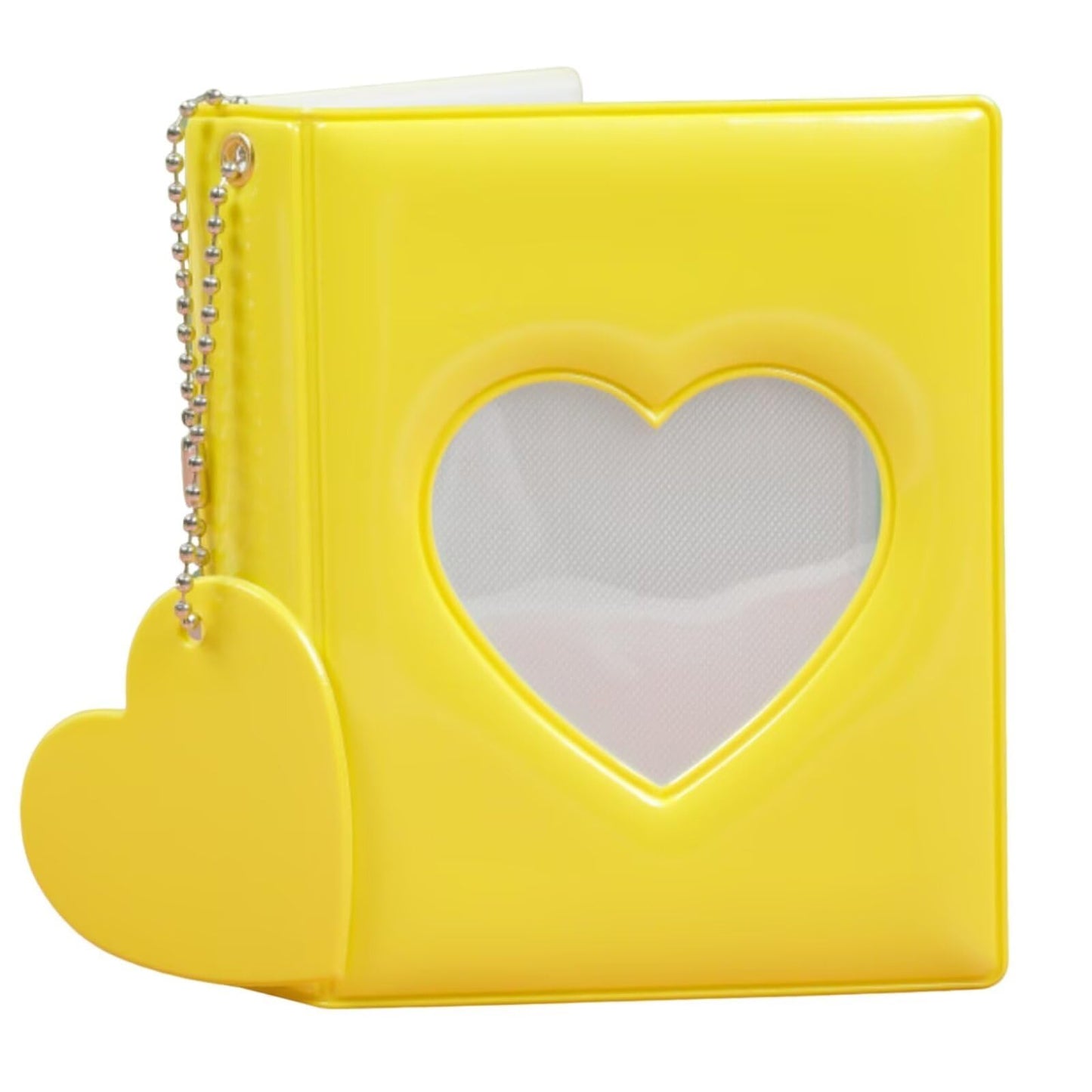 3 Inch Mini Photocard Album Kpop Photocard Binder, Catcan Photo Card Holder Book 40 Pockets with Pendant, Love Heart Hollow Out Photocard Binder for Collecting Picture, Green Bear