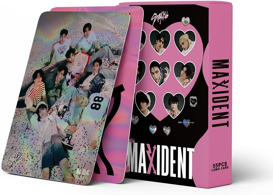 55PCS StrayKids 2024 New Album Photocard,StrayKids New Album Lomo Cards Greeting Cards Gift for Fan Collection (Pink)