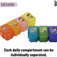 BTS Merchandise Official Licensed Kpop Merch - TinyTAN Character Daily Portable Detachable Pill Organizer Dispenser Vitamin Case Medicine Box (Dynamite)