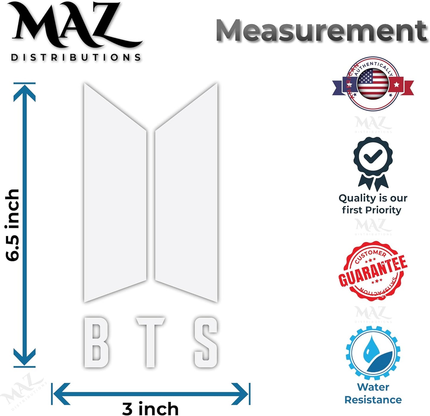 MAZ DISTRIBUTIONS – BTS Fan Club Sticker – Vinyl Campers Decal for Laptop – Removable Waterproof Sticker for Waterbottle – Useable Indoor and Outdoor – Easy use for Car, Van, SUV and Bag – MAZ- 379